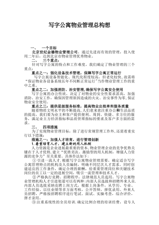 写字公寓物业管理总构想