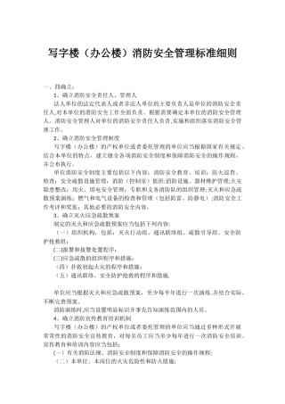 写字楼消防安全标准