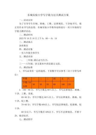 写字能力测试活动方案
