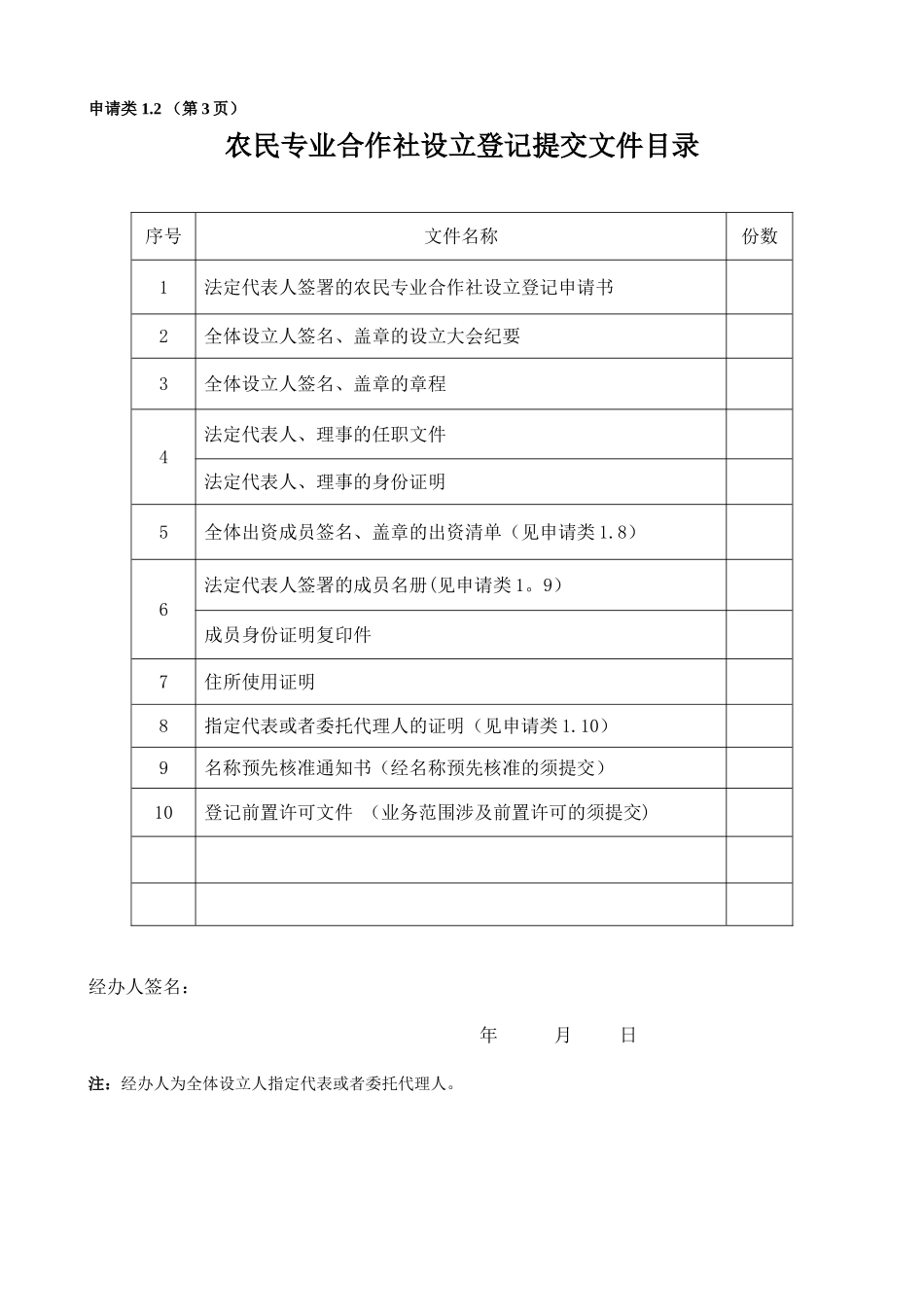农村专业合作社申请全套材料及填表说明_第3页