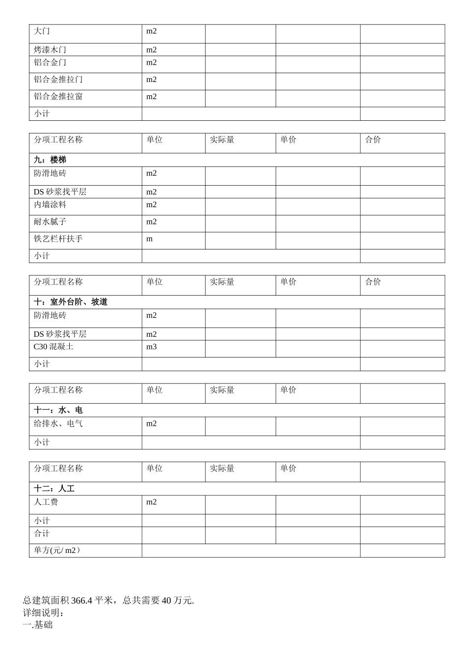 农村自建别墅全套图纸和预算表_第3页