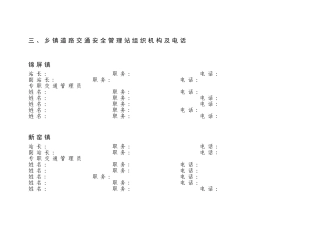 农村道路交通安全管理台帐资料