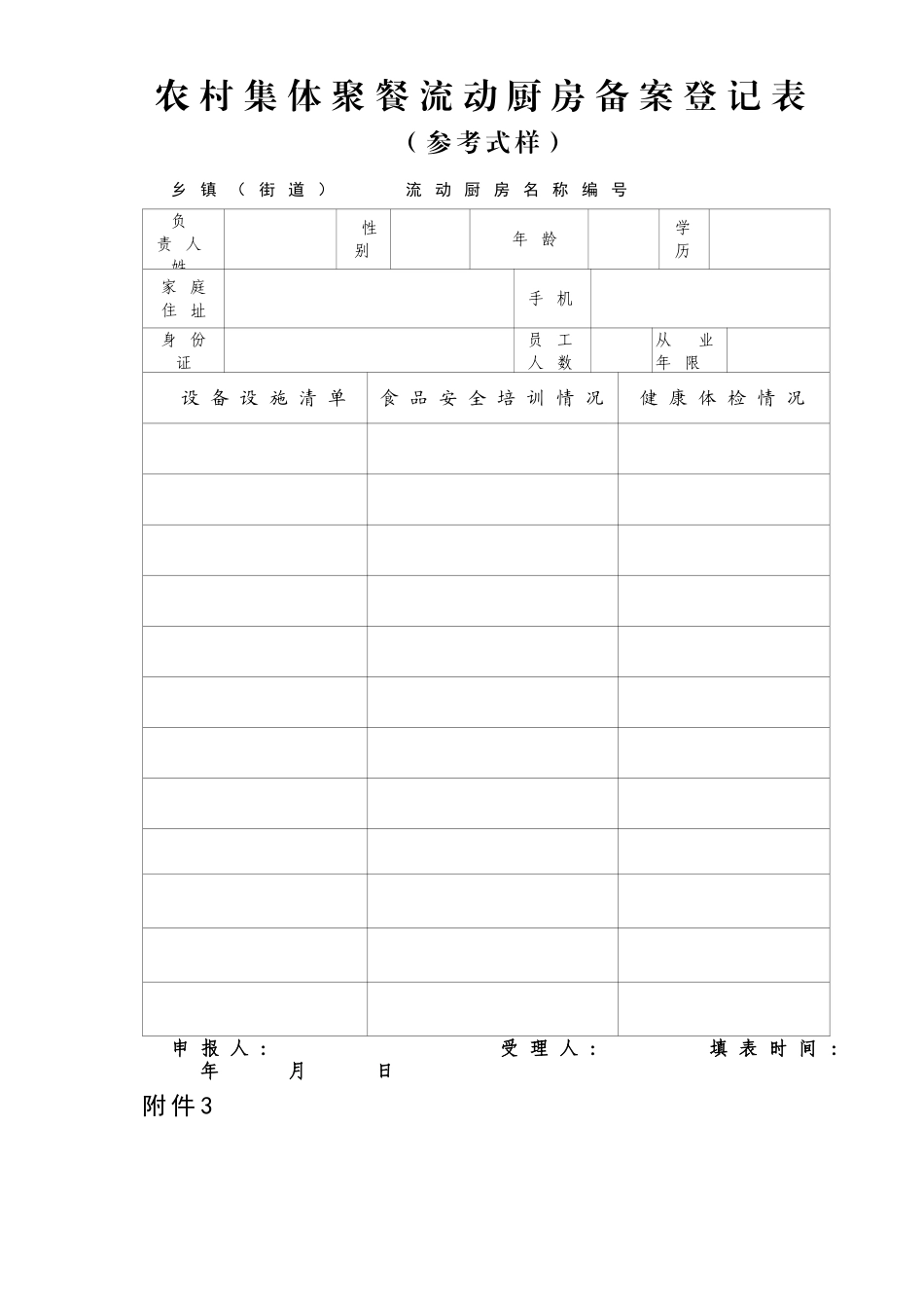 农村集体聚餐备案登记表_第2页