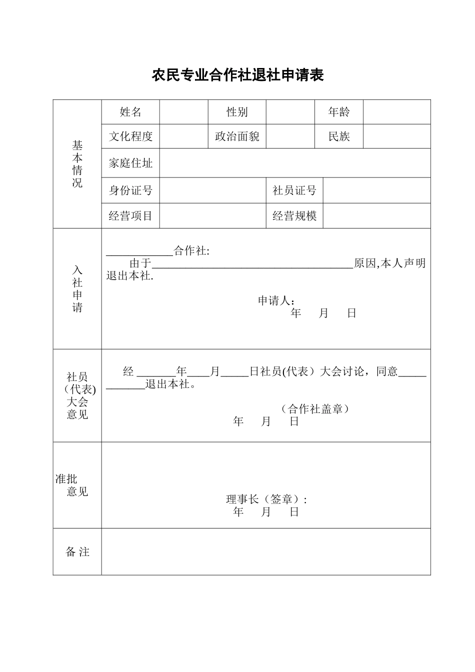 农民专业合作社入社申请表16558_第2页