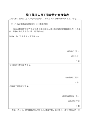 农民工资发放方案