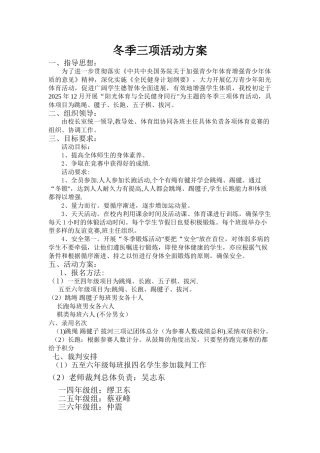 冬季三项活动方案