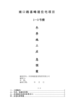 冬季施工应急预案2025年
