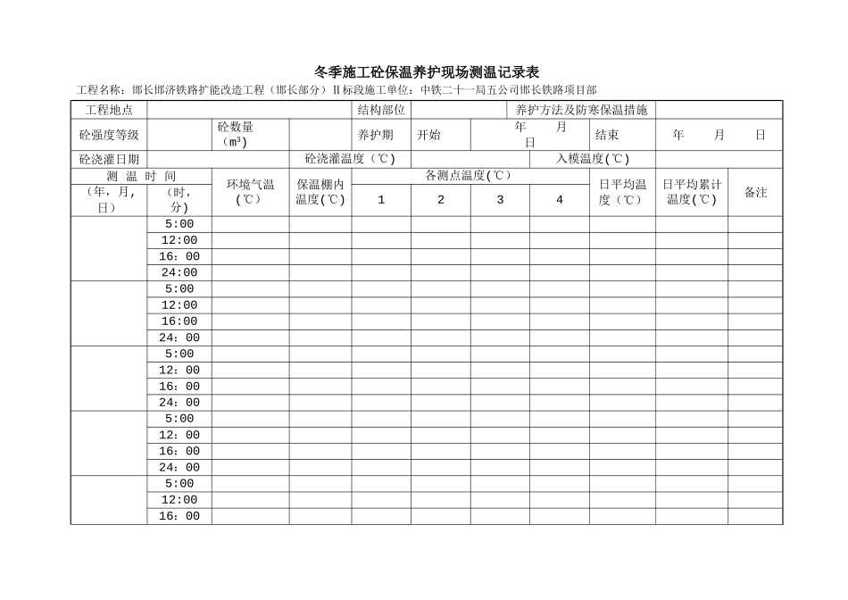 冬季施工测温记录表_第2页