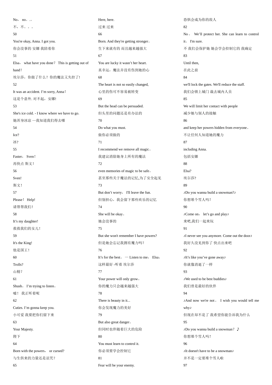 冰雪奇缘中英文剧本_第2页