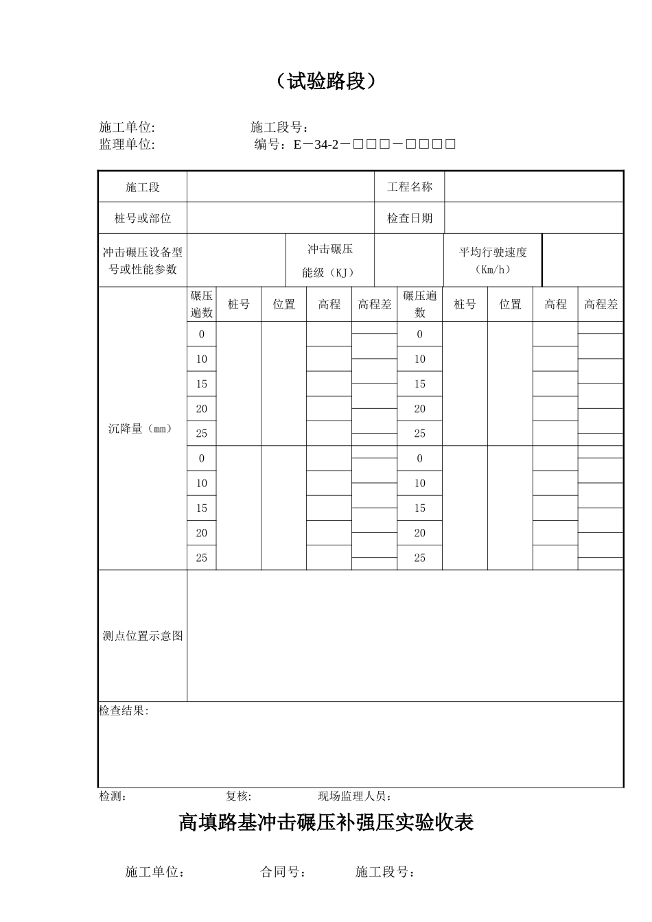 冲击碾压补强压实施工检查记录表_第3页