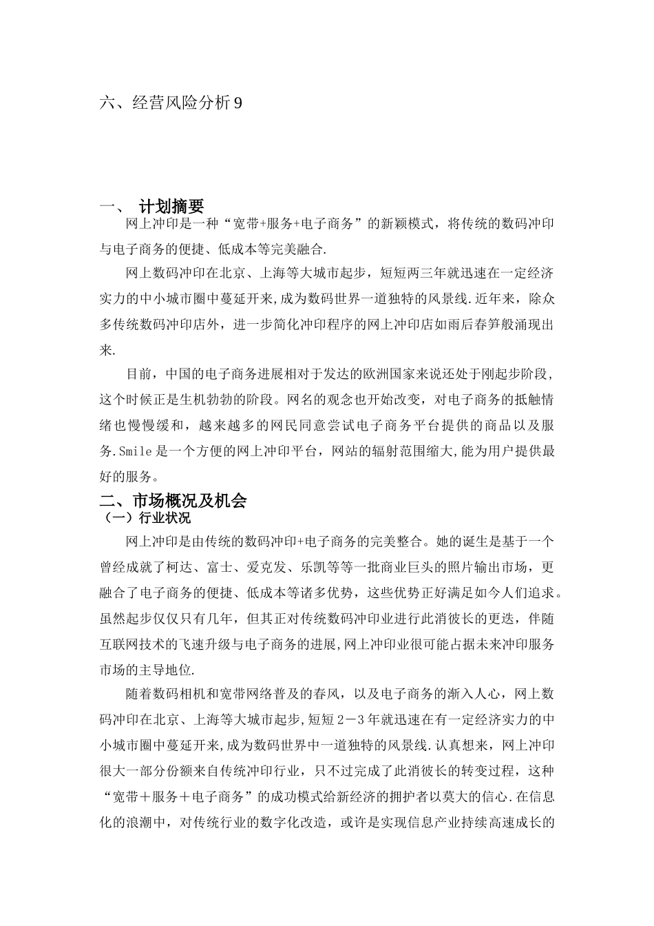 冲印网站创业计划书_第2页