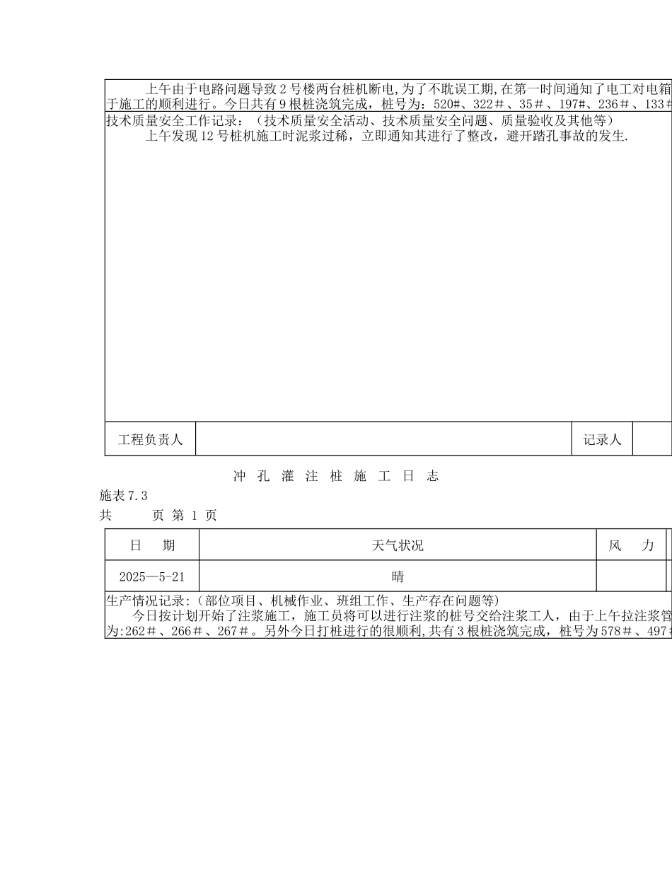 冲孔灌注桩施工日志_第2页