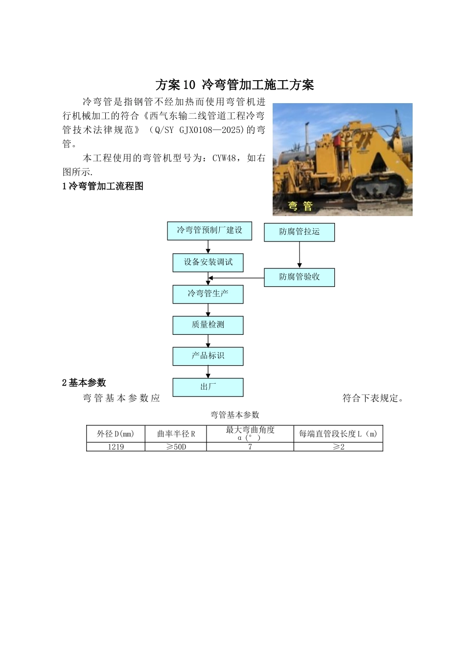 冷弯管加工施工方案_第1页