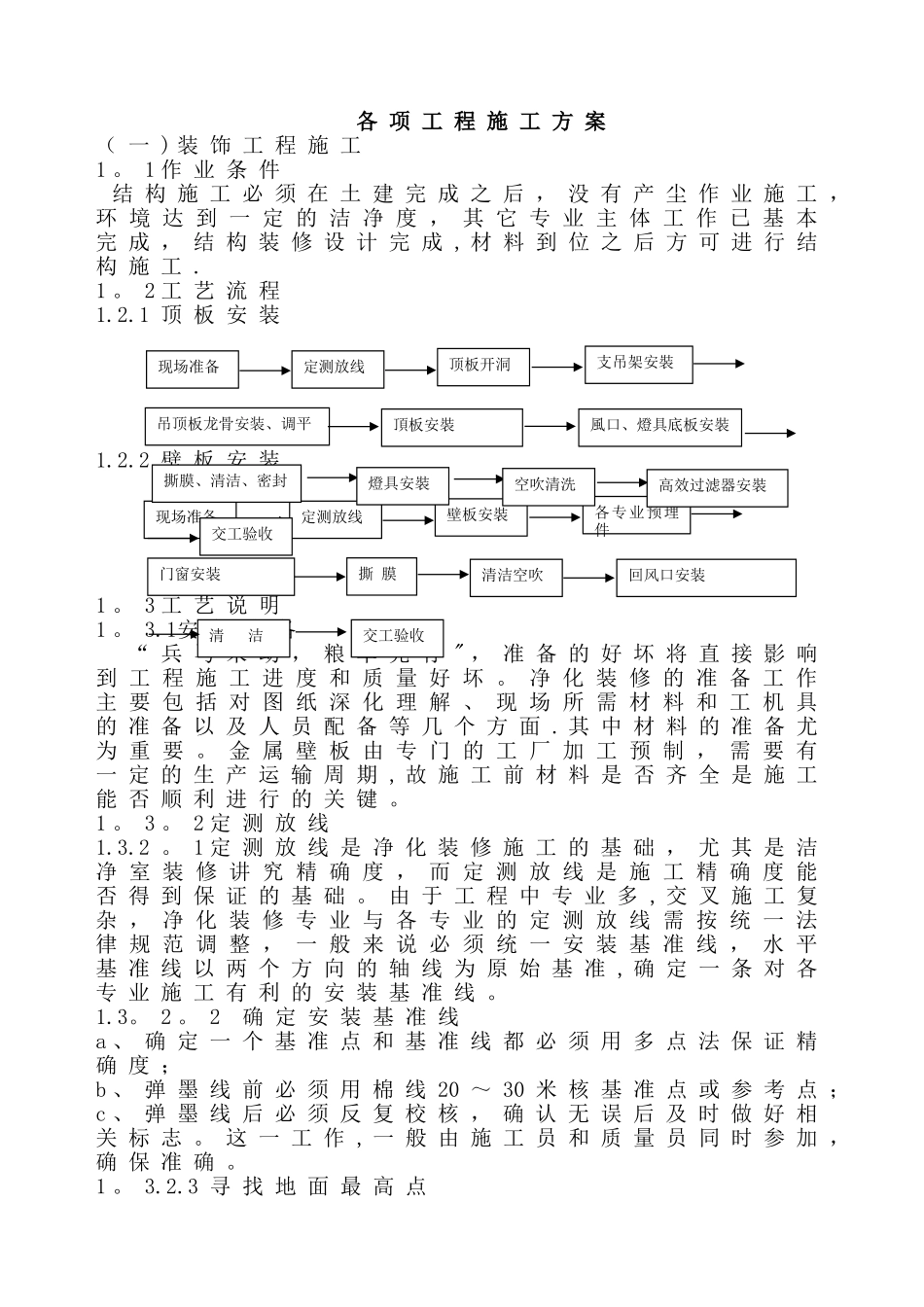 净化施工通用技术方案_第1页