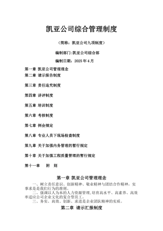 凯亚公司综合管理制度08-4——九项制度