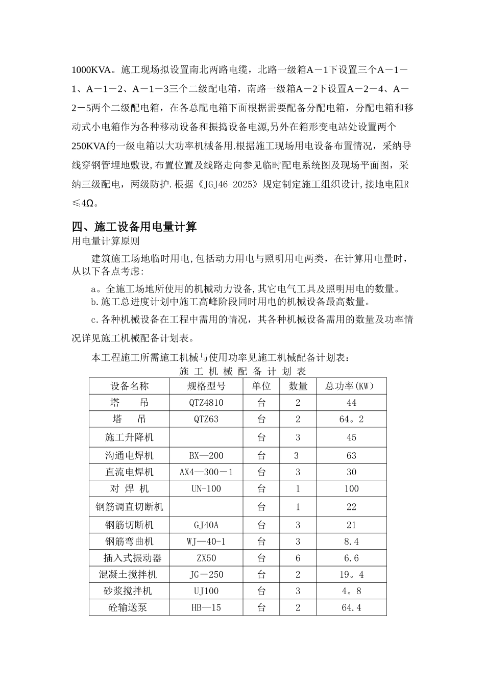 凯宾斯基临时用电施工方案_第3页
