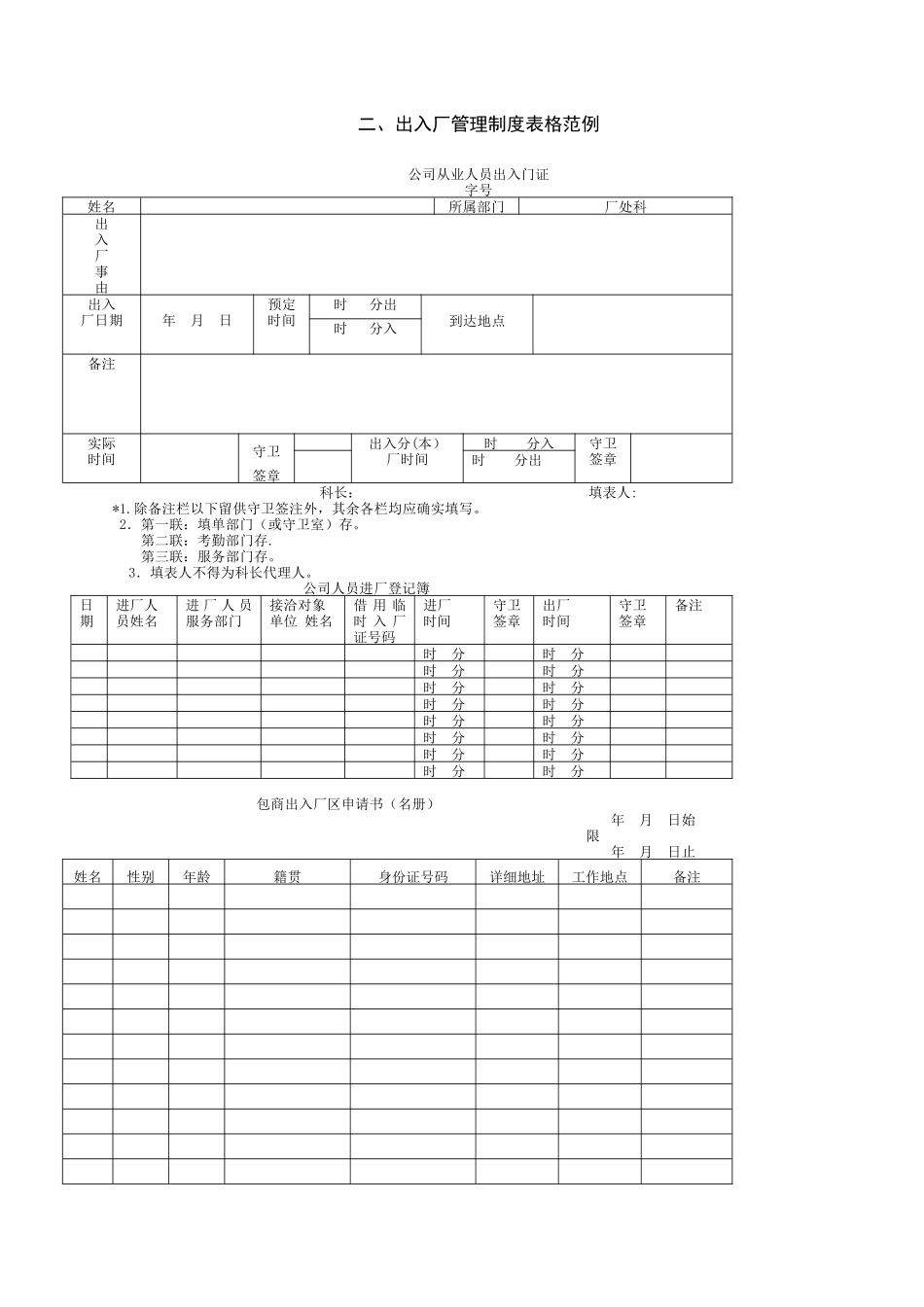 出入厂管理制度表格范例_第1页