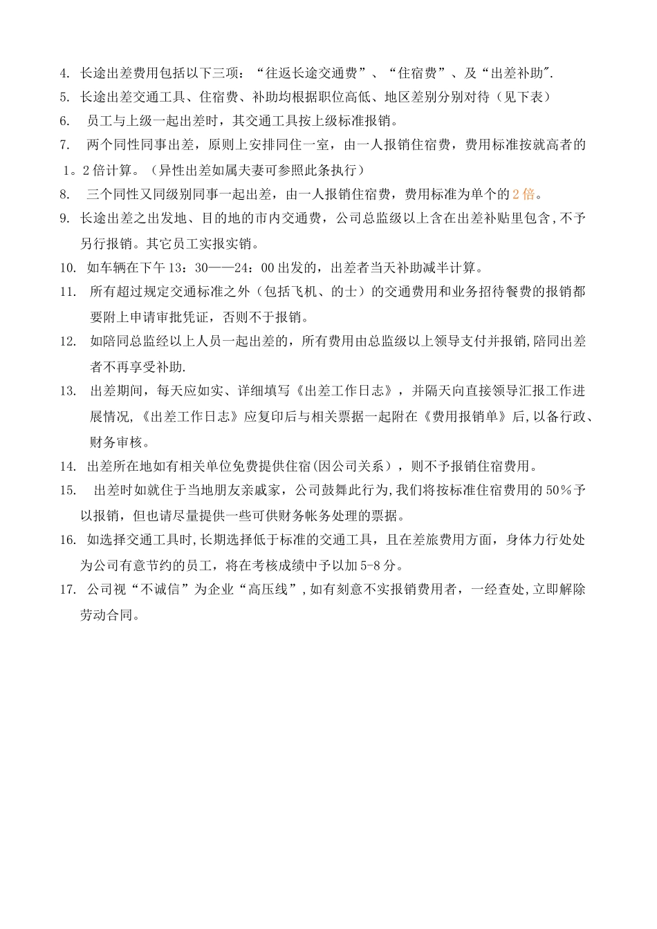 出差及招待费用管理规定_第2页