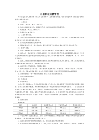 出差和差旅费管理
