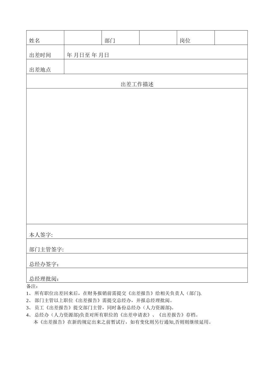 出差申请表及出差报告_第2页