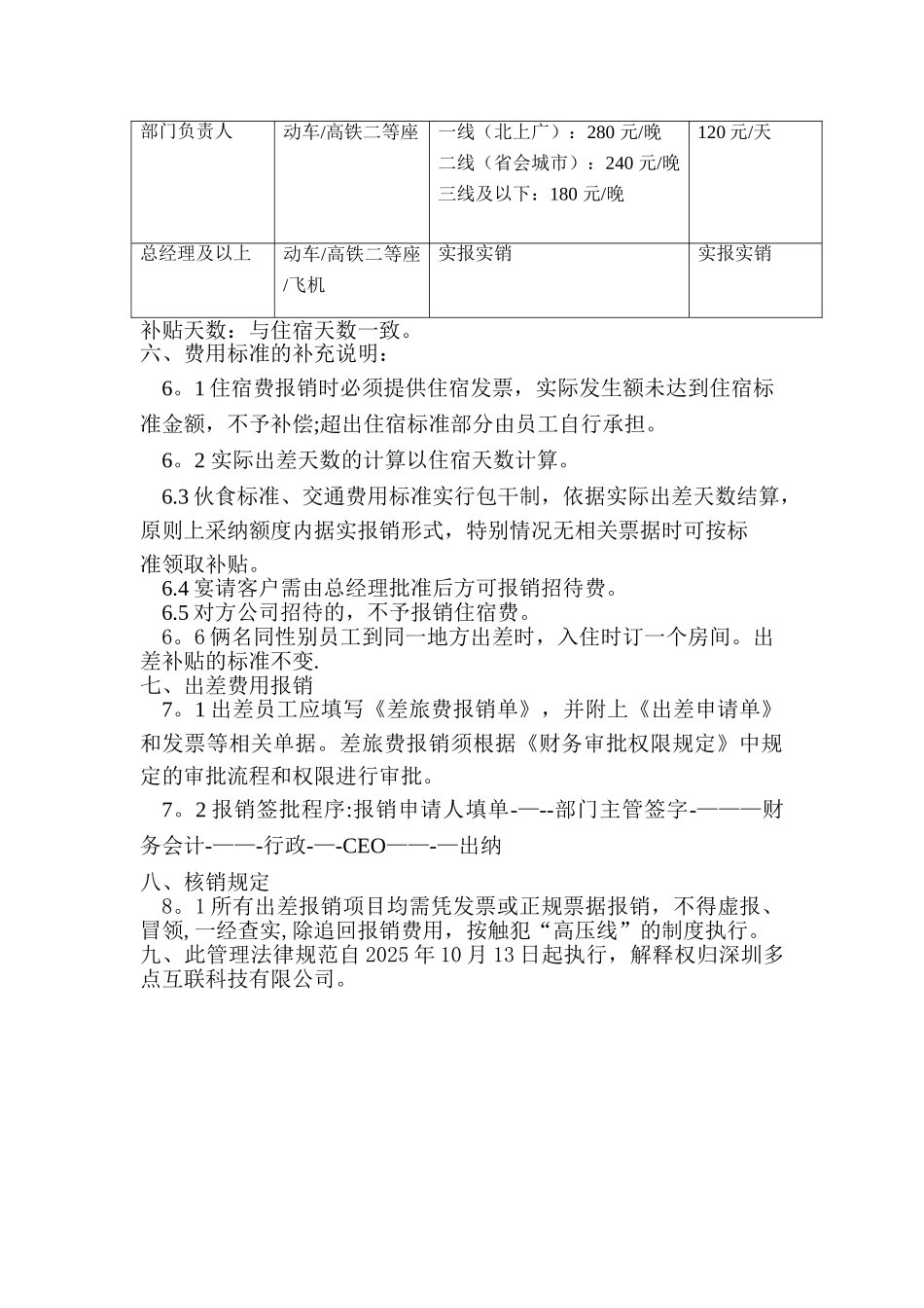 出差管理制度修订版_第2页