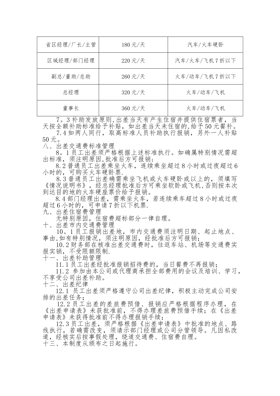 出差管理办法及补助标准_第2页