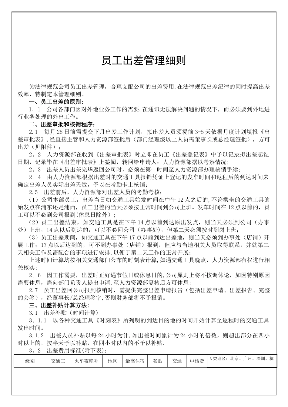 出差管理细则201006版_第1页