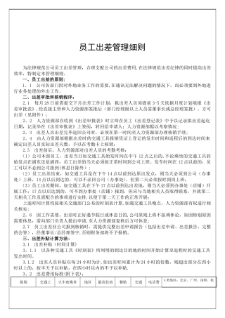 出差管理细则201006版
