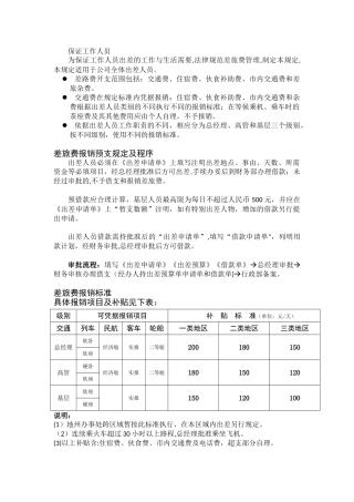 出差财务旅游技术补贴