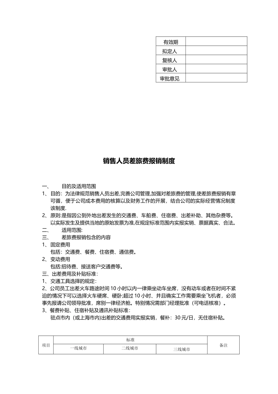 出差费用报销管理制度制度_第2页