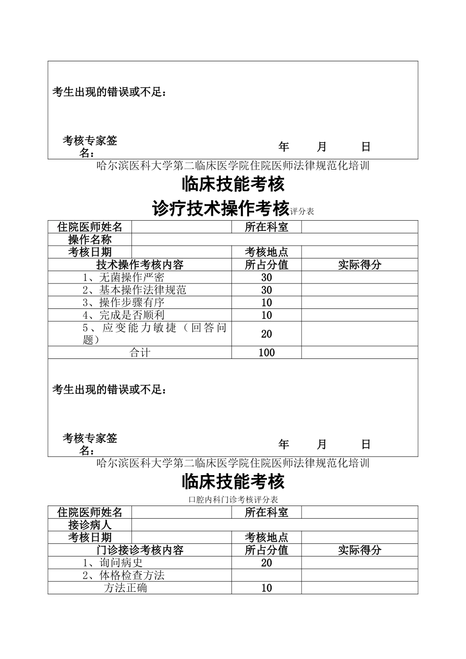 出科技能考核评分表_第2页