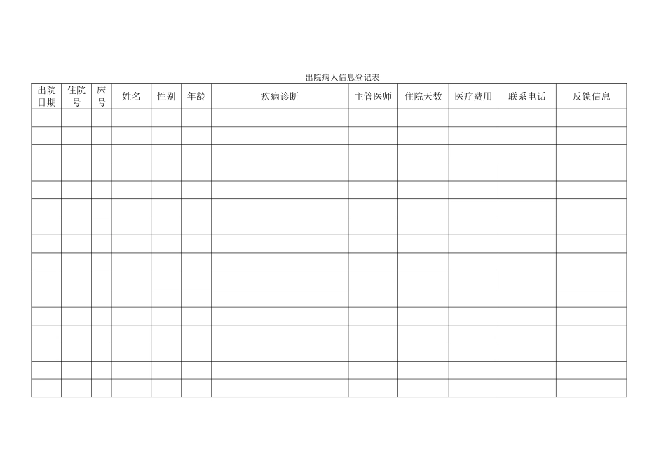 出院病人信息登记表_第1页