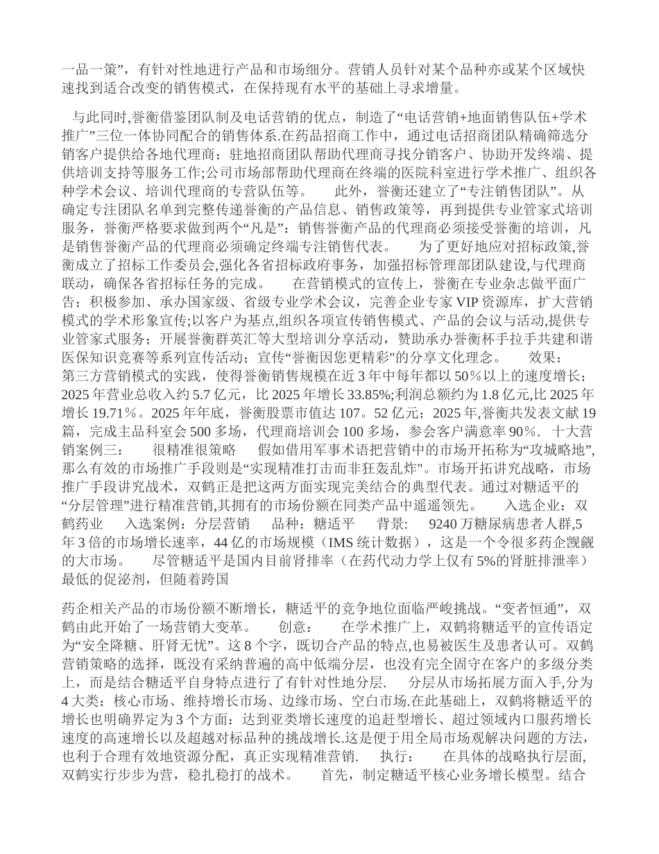 分享医药行业成功的营销案例_第2页