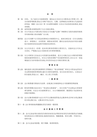 分公司财务管理制度