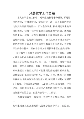 分层教学工作总结