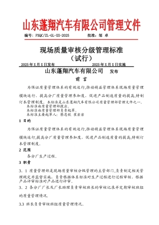 分级审核管理标准