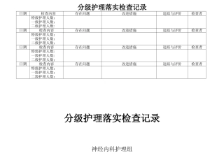分级护理落实检查记录