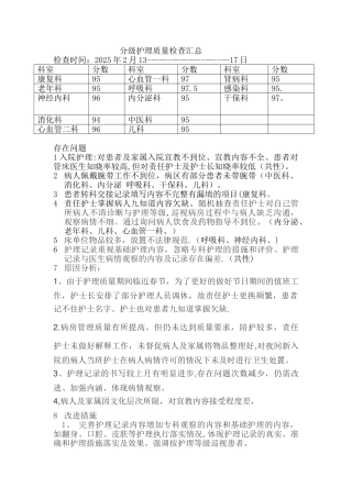 分级护理质量检查汇总
