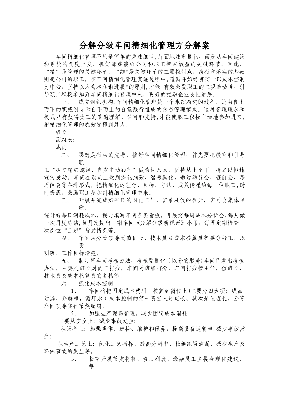 分解分级车间精细化管理方案_第1页