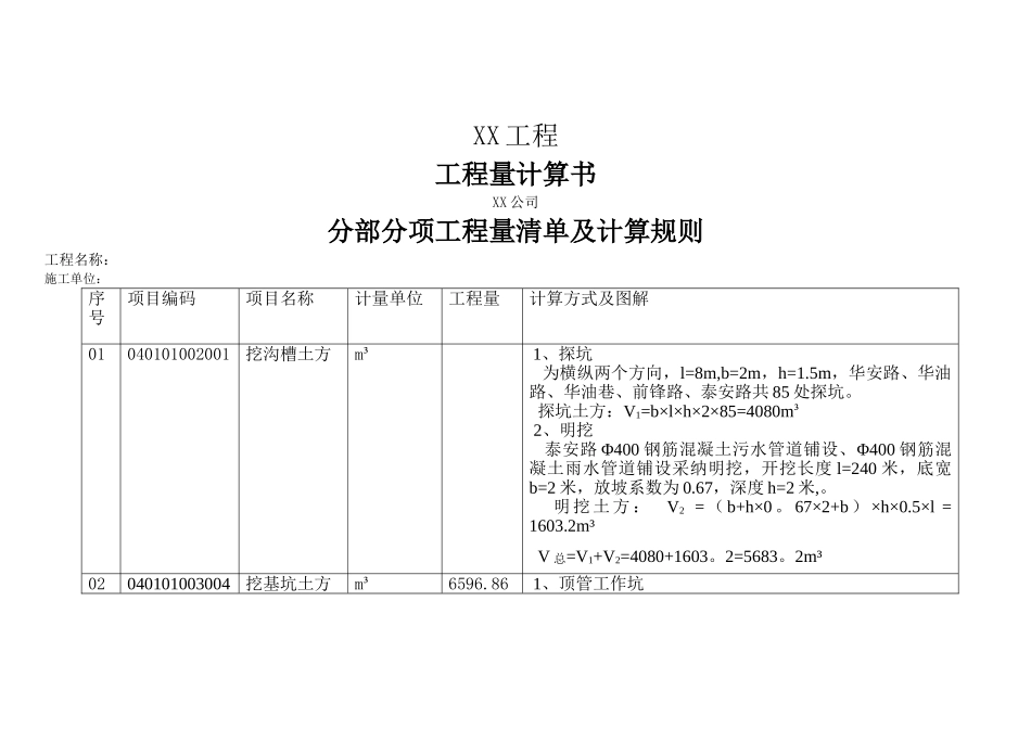 分部分项工程量清单及计算规则_第1页
