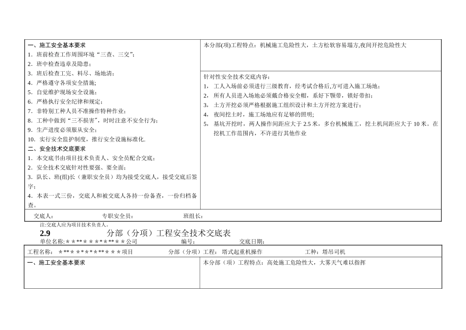 分部工程安全技术交底表_第2页