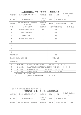 分部工程验收记录表