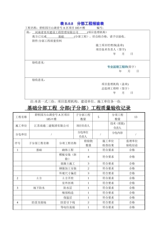 分部工程验收记录