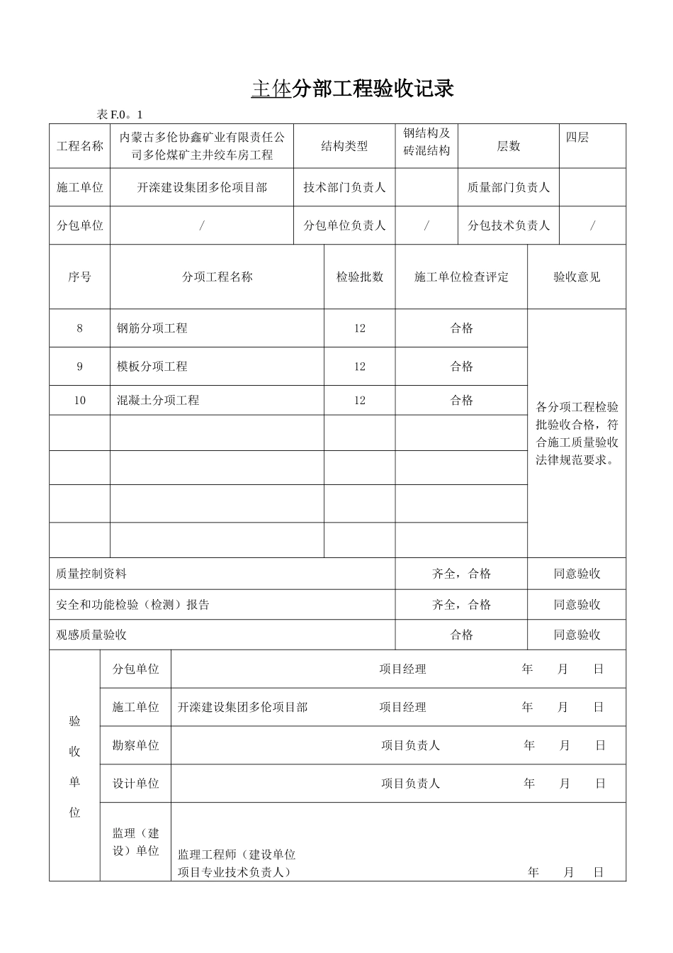 分部工程验收记录全套_第2页