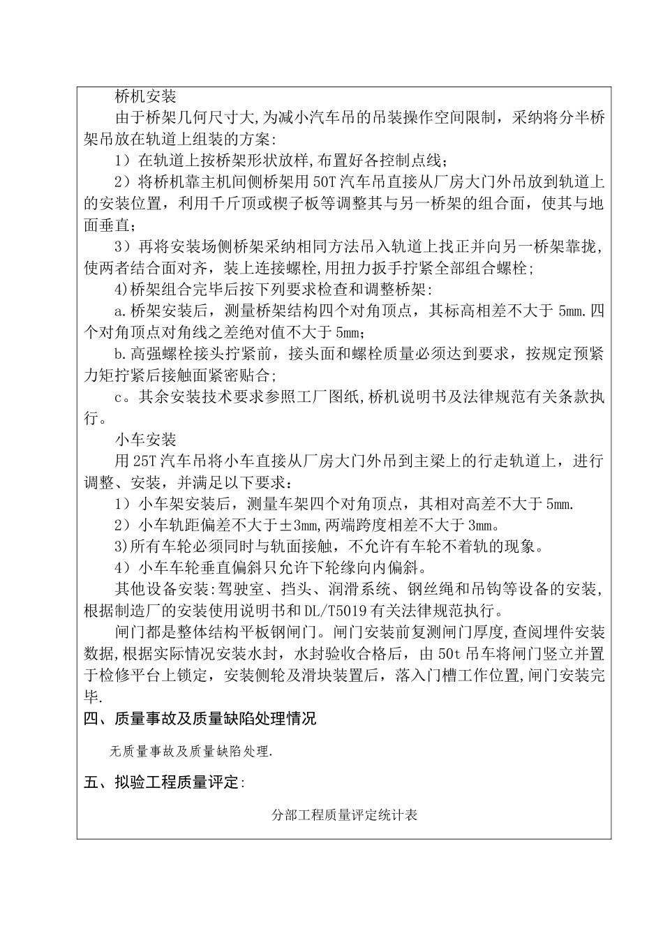 分部工程验收鉴定书金属结构及启闭机安装_第3页