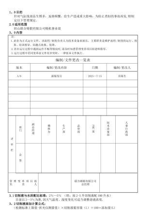 切削液浓度管理规定