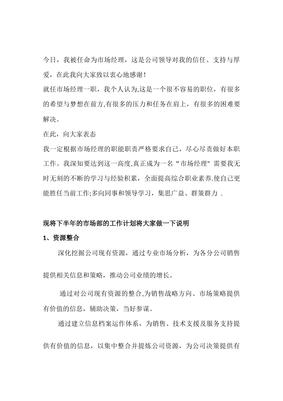 刚上任的市场经理的年中工作总结_第3页