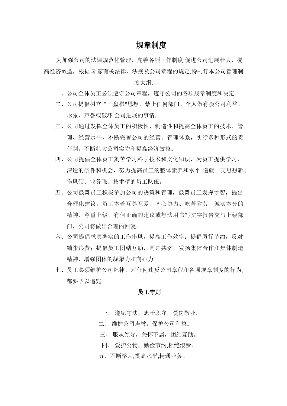 刚起步小公司规章制度_第1页