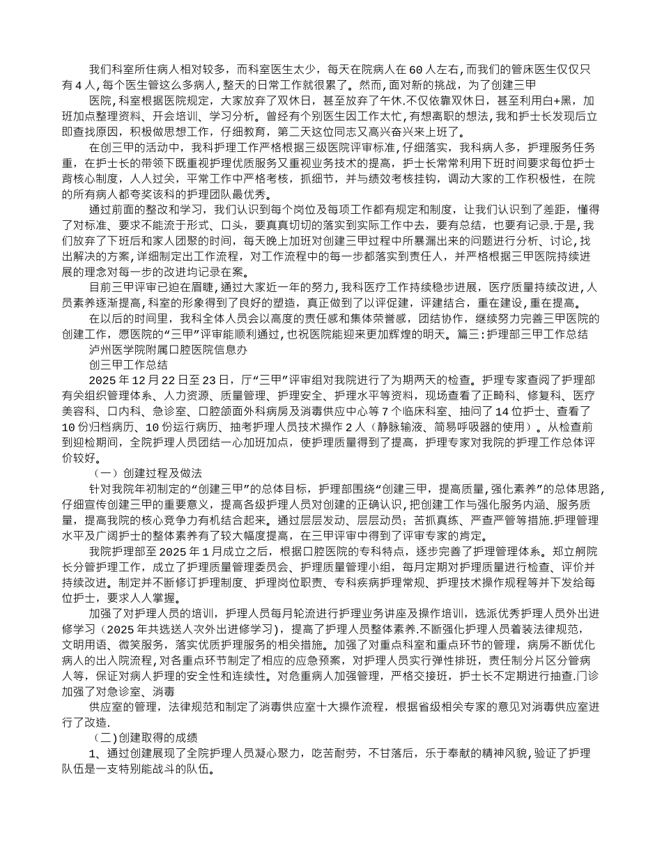 创三甲护理工作总结_第2页