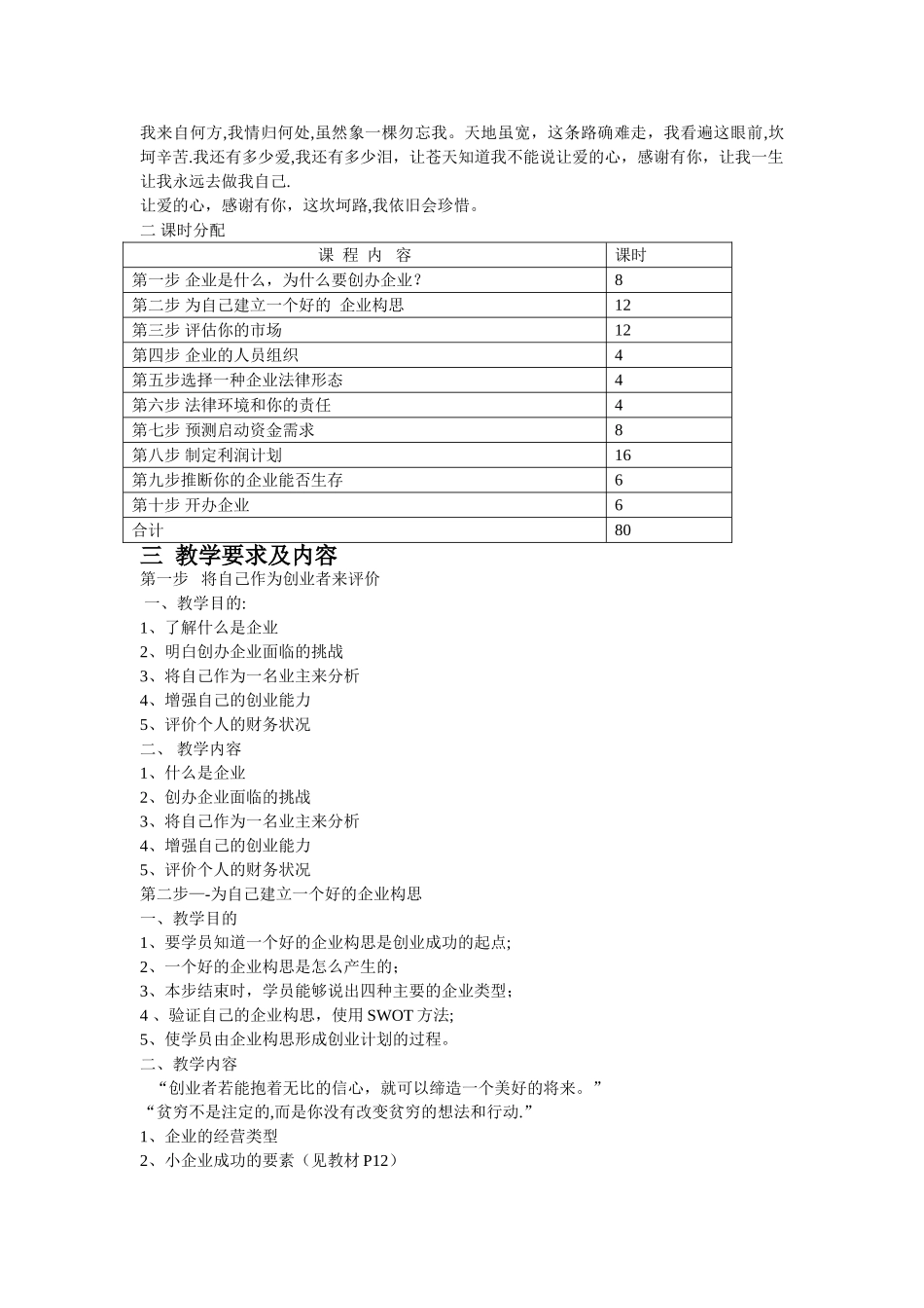 创业培训课程表及教案_第2页